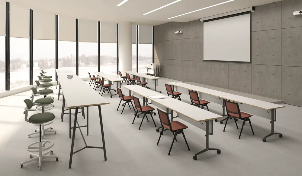 Yust table in a finished space