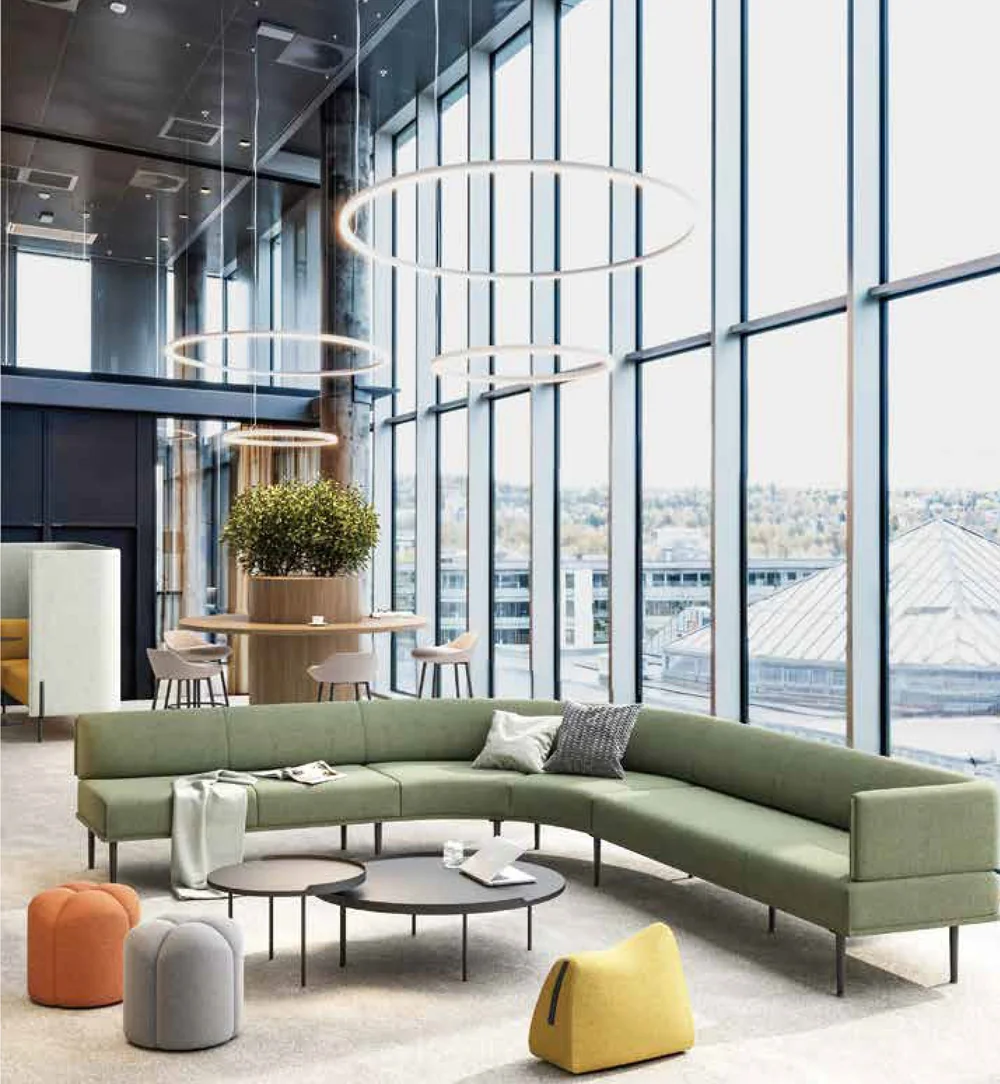 Q-Buks sofa in a finished space