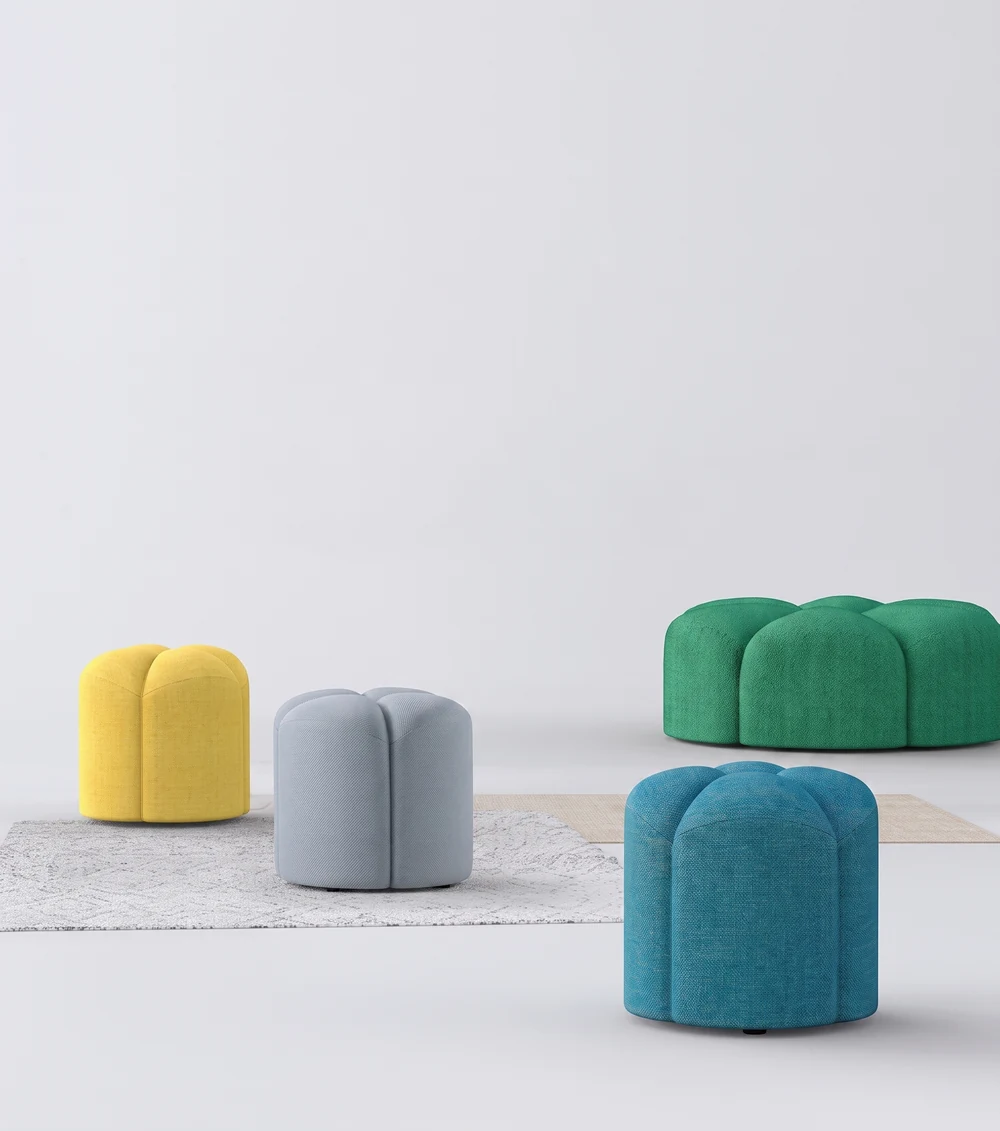 T Amo pouffes in a range of colours