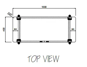 Dimension drawing for the FLEX Drawer cabinet shelving