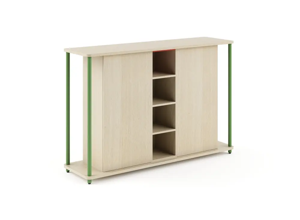 FLEX Executive desk hutch credenza seen from a second angle