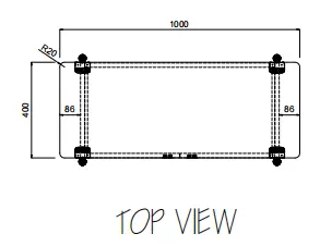 Dimension drawing for the FLEX Storage Cabinet with Doors shelving
