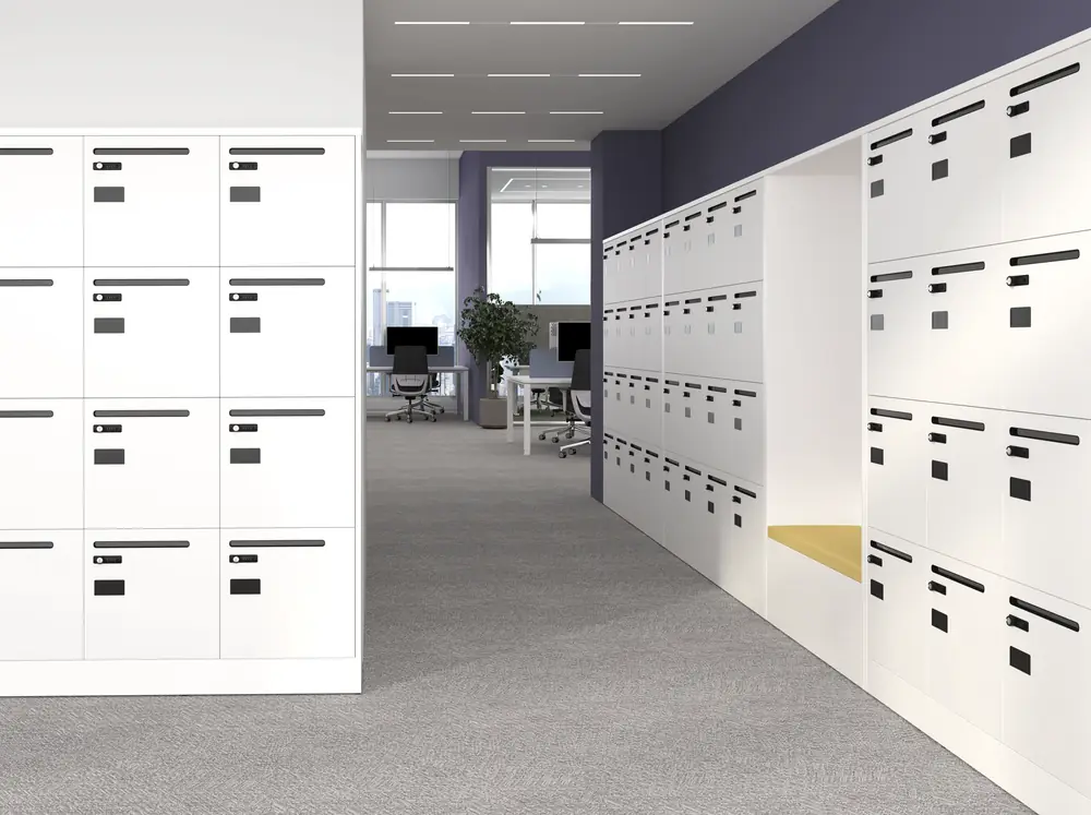 Locker cabinets locker in a finished space