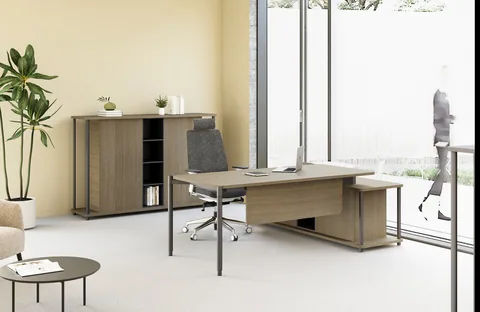 Office storage units dividing an open plan floor