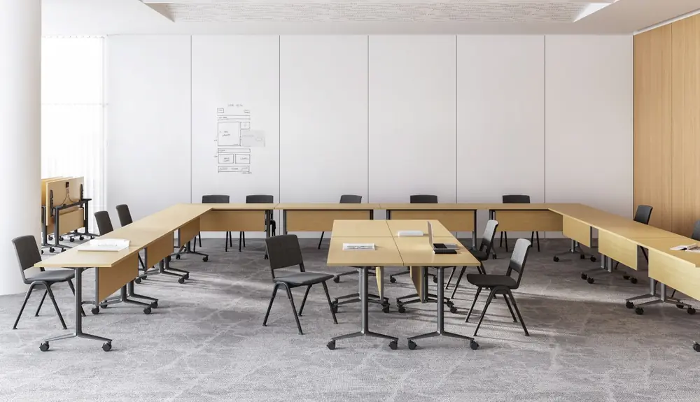 E-ZEE table in a finished space