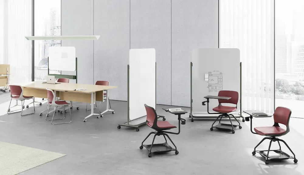 Flex Whiteboard writing board in a finished space