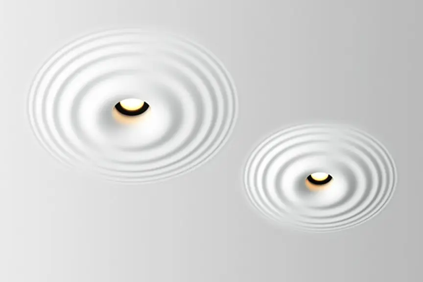 Convex, panel, ceiling recessed lighting