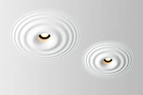 Convex, panel, ceiling recessed lighting